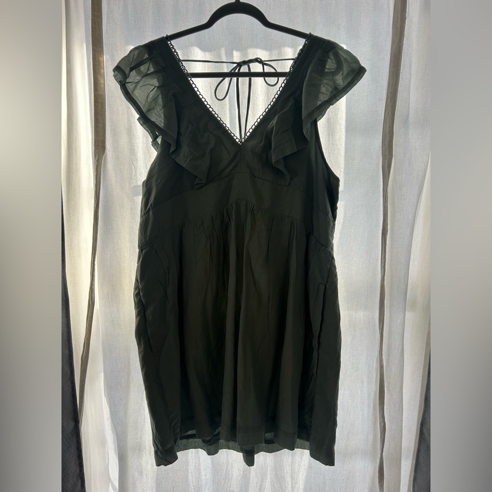 Anthropologie sage green Crochet Trim dress - Picture 3 of 11